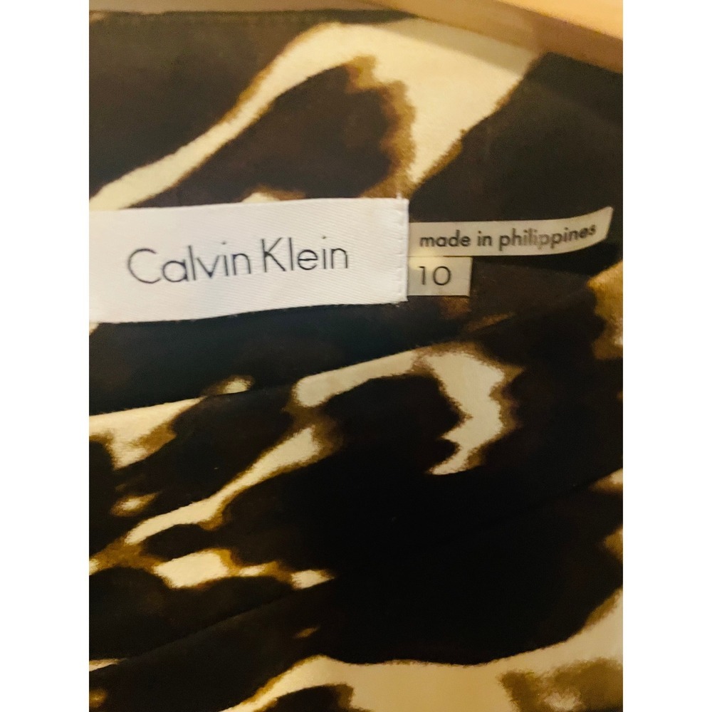 Calvin Klein Leopard Print Sleeveless Sheath Dress Animal Print SZ 10 - Picture 6 of 7